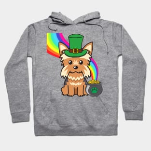 Funny yorkshire terrier celebrates st patrick's day Hoodie